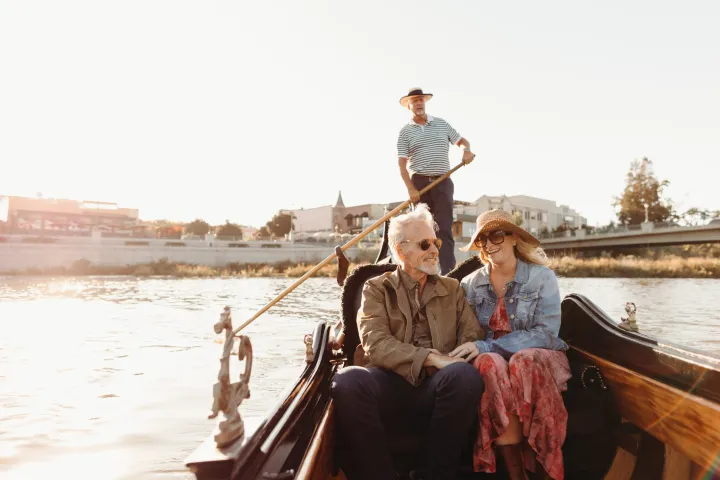 couple enjoying a gondola cruise