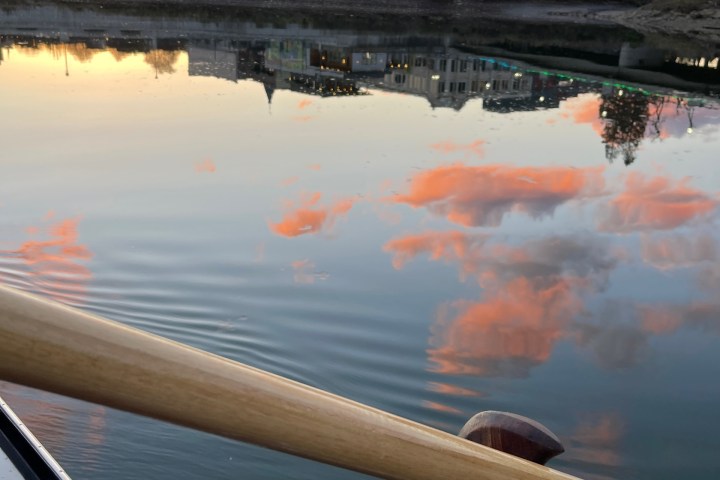 a long bridge over a body of water