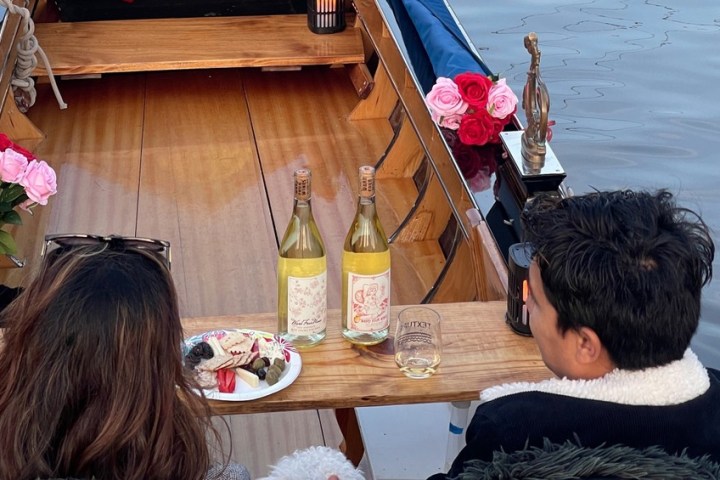 a person sitting on a table